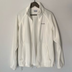 Columbia white full-zip jacket with collared neck